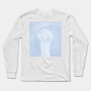 Ghostly alpaca and mandala in serenity blue Long Sleeve T-Shirt